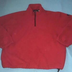 IZOD PERFORM X Fleece red 1/4 zip pullover adjustable waist drawstring size XL